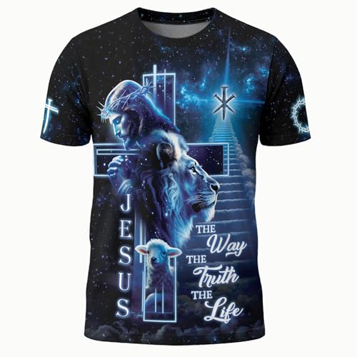Jesus The Way The Truth and The Life Shirt, Religious Shirt for Men - color: Ds07, size: Medium