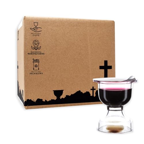 Chalice Prefilled Communion Cups 1200 Count | Concord Grape Juice & Bread | Elegant, Easy-Open, Tray & Seatback Compatible - size: 1,200 - Box