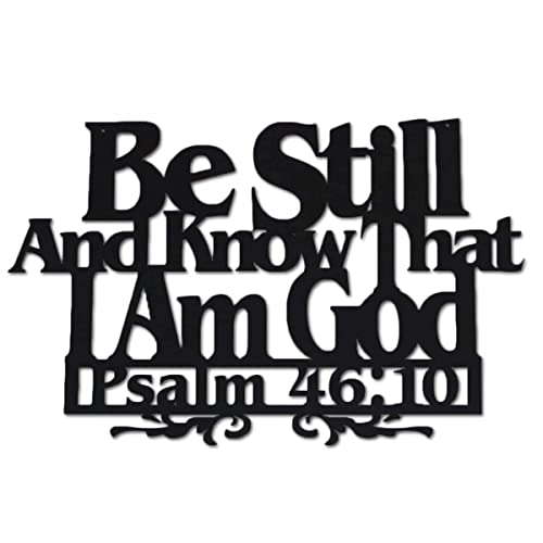 Inspirational Word Art, Christian Faith Biblical Verse Wall Sign, Hand-Made Wooden Decoration Plaque for Home, Office, Church – Real Wood – Made in the USA – 17 x 11 inches (Be Still) - color: Be Still