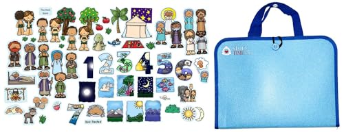 4 Bible Story Set & Flannel Board Days of Creation Garden Eden Abraham Sarah Jacob Essau 66 Felt Pieces
