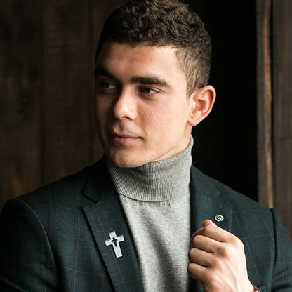 Apparel pin - color: Silver Cross