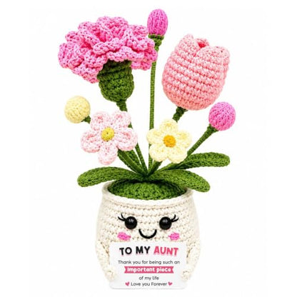 Crochet Flower Birthday Gifts for Aunt, Christmas Auntie Gifts from Niece - color: Aunt