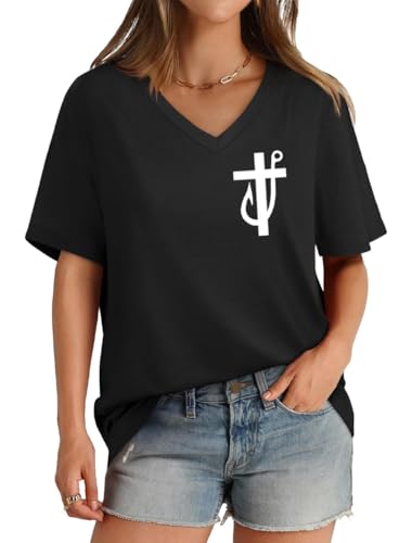 Fishers of Men Shirt, Funny Fishing Shirts, Jesus Made Me A Fishermen Tee - color: Black-v, size: Large
