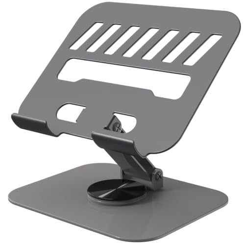 Metal Tablet Stand Holder Adjustable for iPad Kindle Tab, Grey - color: Grey