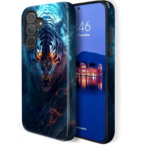Compatible for Samsung Galaxy A16 Case,Two Layer Protection Heavy Duty Cover,Compatible for Samsung Galaxy A16 Phone Case,A Fierce White Tiger - color: A Fierce White Tiger, size: A16