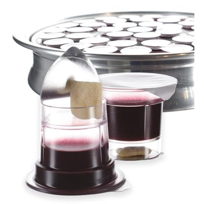 Simply Communion Prefilled Communion Cups 1200 Count | Tray & Seatback Pew Compatible | Concord Grape Juice & Bread | Easy-Open - size: 1,200 - Box
