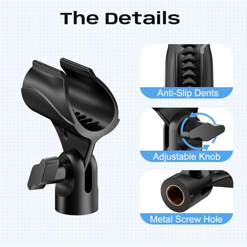 2 Pack Universal Microphone Clips, 5/8" to 3/8" Adapter - size: 2 Pack