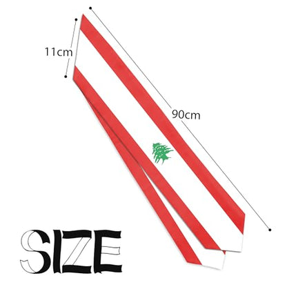 Graduation Satin Sash Scarf 72" Stole - color: Lebanon Flag