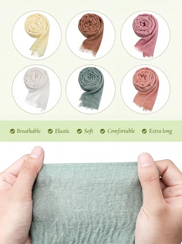 Geyoga 6 Pcs Women Scarf Shawl Hijab Scarves - color: Pastel Tones