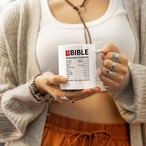 Panvola Bible Emergency Numbers Christian Mugs For Women Mug 11oz White