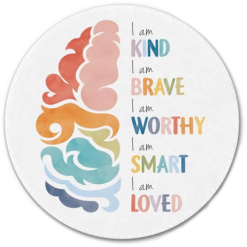 Inspirational Quote Mouse Pad 7.9x7.9 Inch,Aesthetic Mouse Pad Decor for Women Desk Accessories,I Am Kind Inspirational Mousepad with Non-Slip Rubber Base for Home Office Desk Accessories - color: Color01