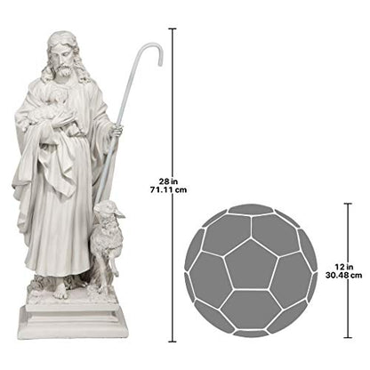 Design Toscano Jesus, The Good Shepherd Garden Statue: Large - size: 12 Inches Wide, 8 Inches Deep, 28 Inches High, style: Good Shepherd