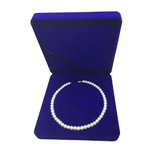 Jewelry Set Velvet Box Necklace Earring Ring Necklace Bracelet Gift Display Case Wedding Jewelry Storage Holder (Royal Blue for Pearl Necklace) - color: Royal Blue for Pearl Necklace