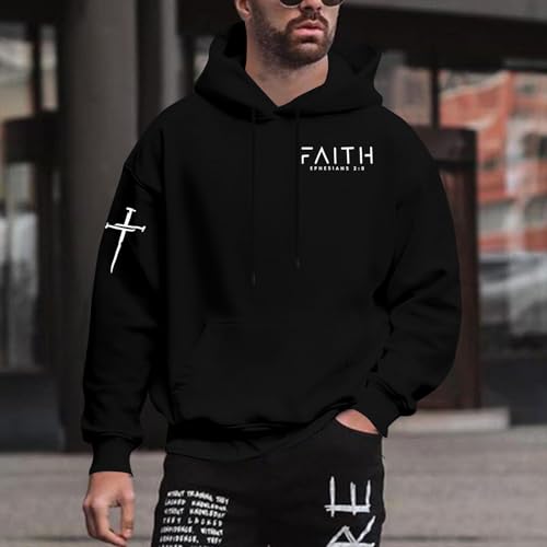 Christian Hoodies for Men Bible Religious Sweatshirts Jesus Hoodie - color: Black02, size: XX-Large