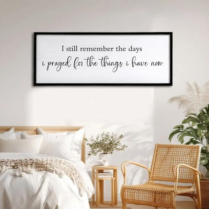 Foutcheou I Still Remember the Days I Prayed Sign Wall Art, 32"×12", Black - color: I Still Remember the Days I Prayed Black, size: 32"L x 12"W