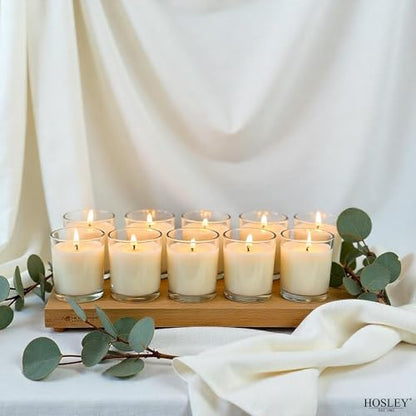 Hosley 48 Pack White Unscented Votive Candles, Clear Glass, Hand-Poured Wax, Bulk Wedding & Party Candles for Gifts, Tables, Aromatherapy & Holidays Party Weddings Birthdays (White) - color: White, size: 48 Pack
