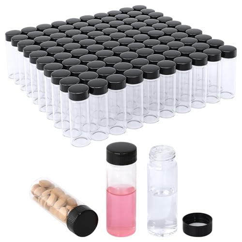 1OZ Clear Glass Vials with Lids 100pcs 30ml Small Bottle - size: 30ml 100pcs