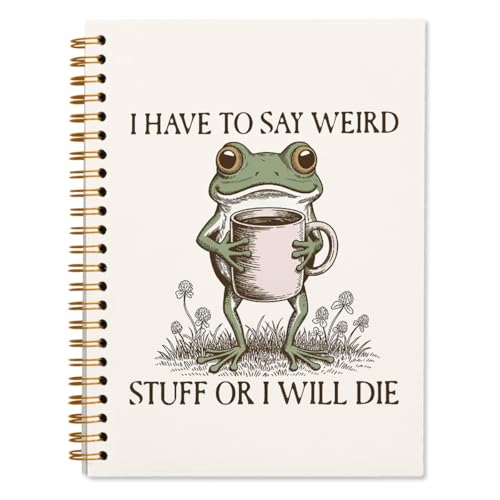 Vintage Frog Journal Notebooks, Funny Notebook Journals Gifts, Journaling Notebooks for Women Work Office School Supplies, Frog Gifts for Women, Spiral Notebook 5.5x8.3 - color: Frog2