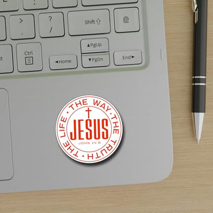 (3Pcs) Jesus The Way The Truth The Life Sticker Christian Inspirational Decals Motivational Decorate Laptop Phone Books Water Bottles Kindles Tumbler Waterproof Vinyl Stickers 3'' Inch - color: Jesus the Way the Truth the Life1