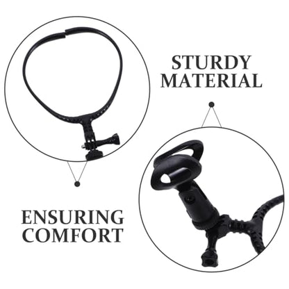 BESTonZON Hands-Free Black Mic Support Stand with Metal and Plastic Frame for Singing, Hosting and Live Streaming