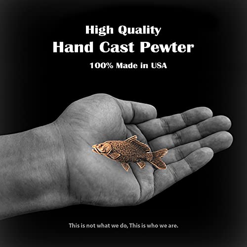 Carp Pin, Fish, Lapel, Fisherman, Fishing, Hat, Pins, Brooch, Brooches, Jewelry, Gift, Handmade in the USA, 200 Fish Designs Available. F077Z - color: Copper Plated