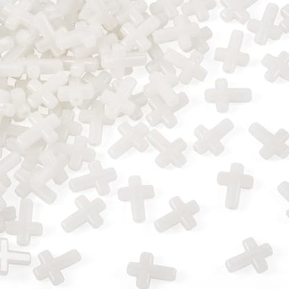 100Pcs Glow in the Dark Acrylic Cross Beads Crucifix Focal Beads White Cross Charms for Easter Pens Keychain Crafts DIY Jesus Bracelet Rosary Jewelry Making Supplies 16x12mm - color: Luminous Mint Cream