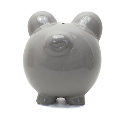 Child to Cherish Ceramic Piggy Bank, Gray - color: Gray