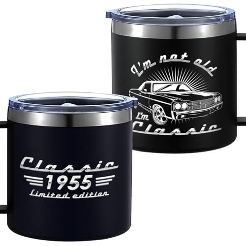 70 Years Old Classic 1955 14 Oz Tumbler, 70th Birthday Gift for Men & Women, Funny 70-Year-Old Gift, Birthday Christmas Decorations - color: classic 1955