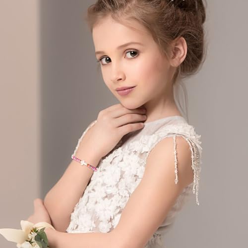 Cute Cross Bracelet Teen Girl Gifts Trendy Stuff Christian Gifts for Kids/Girls/Boys/Teens/Women Jewelry Colorful Jesus Bracelets Christmas Religious Communion Baptism Confirmation Gifts - color: 1-Communion