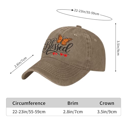 for Mom Grandma Auntie, Guardian Butterfly Embroidered Baseball Cap for Women, Meaningful Hat - color: Khaki Butterfly Blessed