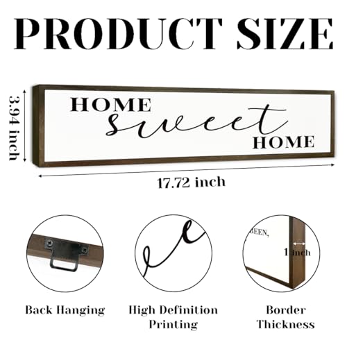 Home Sweet Home Sign, Rustic Home Decor for Front Door Porch Entryway, Living Room Decoration for Wall or Tabletop, Decorative Wooden Signs and Plaques, Housewarming Decor, 17.8x4x1.2 inches - color: Day Sign 14