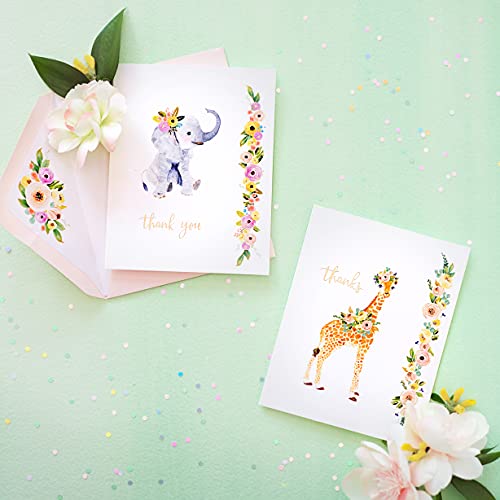 Papyrus Baby Thank You Cards with Envelopes, Elephant & Giraffe (20-Count) - color: Elephant & Giraffe