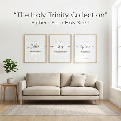 Christian Wall Art Set of 3 Minimalist Bible Verse Posters, 11x14 Unframed
