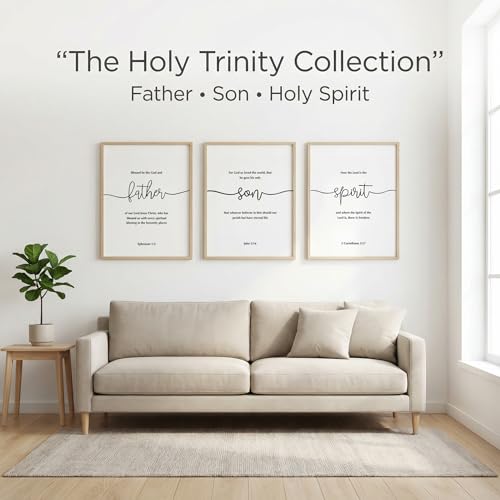 Christian Wall Art Set of 3 Minimalist Bible Verse Posters, 11x14 Unframed