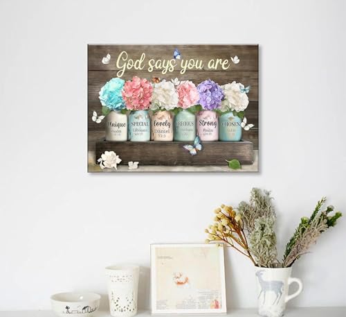 Framed God Says You Are Canvas Wall Art - color: Colorful Single Panel Wall Art, size: 12x16 Framed