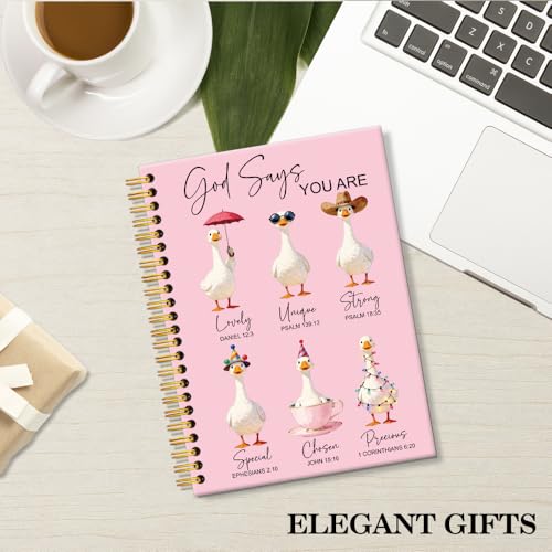 ERHACHAIJIA God Says You are Silly Goose Lined Spiral Notebook for Daughter - color: Pink-white