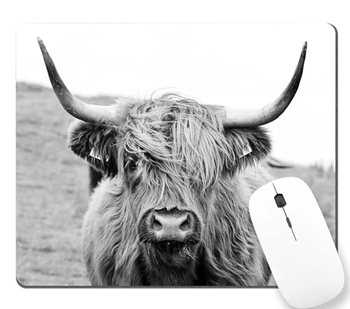 TSSOHU Rectangle Mouse Pad, Highland Cattle Premium-Textured Custom Mouse Mat Design,Washable Mousepads Lycra Cloth,Non-Slip Rubber Base Computer Mousepad Personalized for Wireless Mouse, WMJMP2439 - color: WMJ139