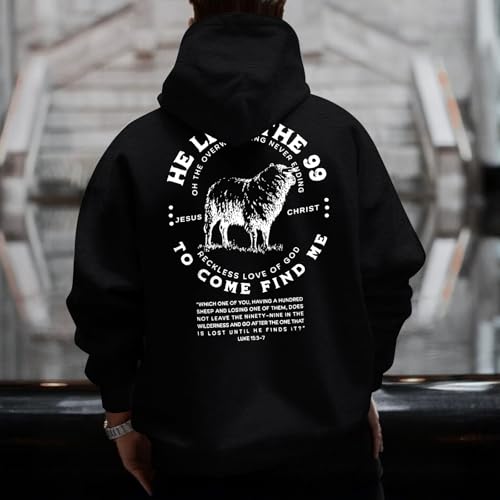 Christian Hoodies for Men Bible Religious Sweatshirts Jesus Hoodie - color: Black04, size: X-Large