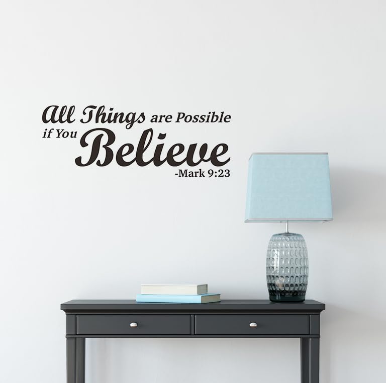 Mark 9:23 Bible Verse Wall Decal, Christian Faith Sticker
