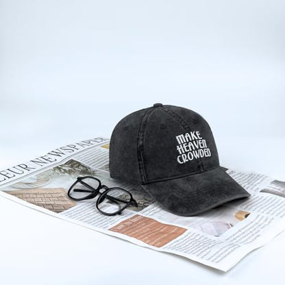 Inspirational Christian Baseball Cap, Adjustable Embroidered Cotton Hat for Men Women Dad Hat Gifts for His Her - color: Make Heaven Crowded - Black
