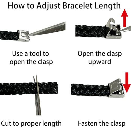 3Pcs Adjustable Christian leather Bracelets, WWJD Bracelet for Men - color: style 1