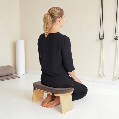 Folding Meditation Bench, Bamboo Squat Chair Prayer Kneeler Seiza Chair