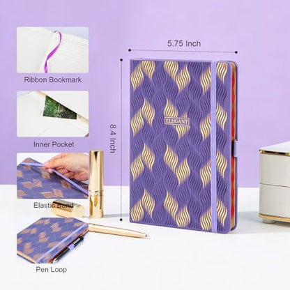 Comix Pretty Lined Journal for Women, 192 Pages, 100GSM Paper, 5.5" x 8.3" - color: Lavender