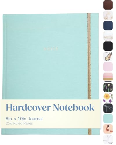 WORLD TRAVELER Large Lined Journal Notebook 256 Ruled White & Ivory Pages - color: Bookcloth Notes