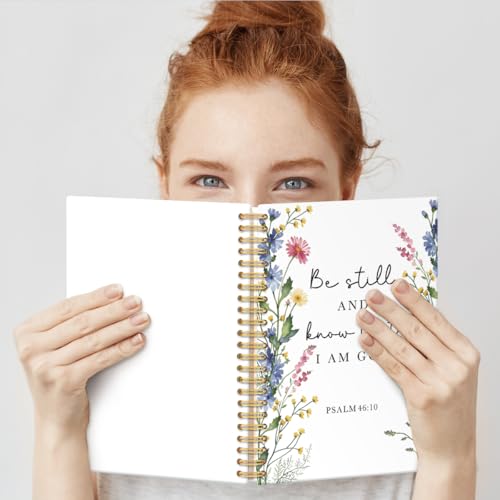 Be Still and Know that I Am God Ruled Spiral Notebook for Women - color: Multi & Blue