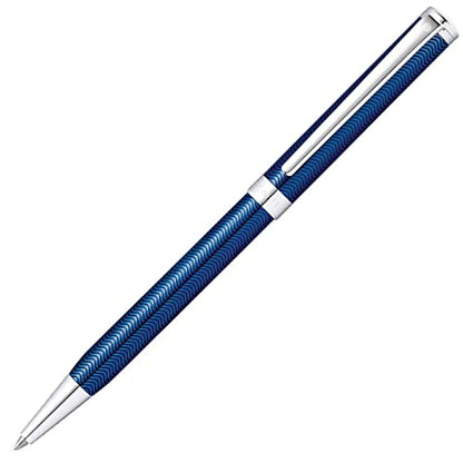 Sheaffer Intensity Engraved Translucent Blue Ballpoint Pen with Chrome Cap and Trim - color: Engraved Translucent Blue, style: Ballpoint Pen