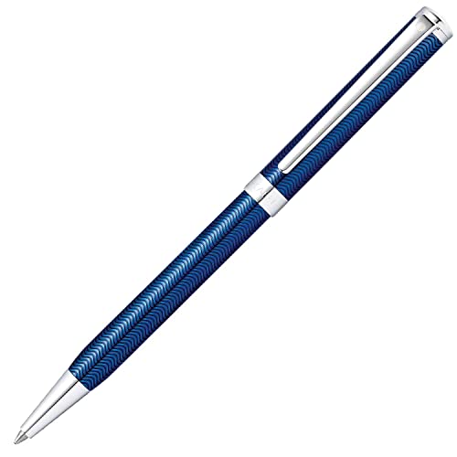 Sheaffer Intensity Engraved Translucent Blue Ballpoint Pen with Chrome Cap and Trim - color: Engraved Translucent Blue, style: Ballpoint Pen