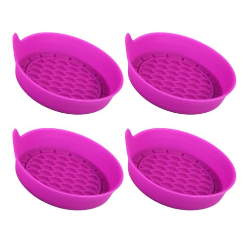4PCS Car Cup Holder Coaster, Silicone Non-Slip Vehicle Cup Holder Insert Pads, Automotive Interior Insulation Drink Cup Mats Decor Accessories, Universal for SUV, Sedan, Truck (Purple) - color: Purple