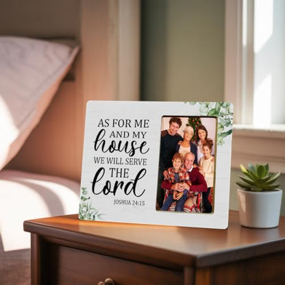 As For Me And My House We Will Serve The Lord Joshua 24:15 Wood Photo Frame,Religious Christian Photo Frame - color: Lord