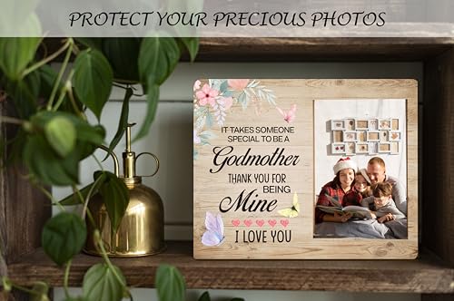 Godmother Proposal Picture Frame, Thank You for Being My Godmother Frame Gifts, Godparents Picture Frame from Godchild, Baptism Picture Frame Gifts for Godmother Birthday Christmas Mothers Day -G(12)